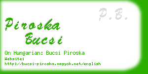 piroska bucsi business card